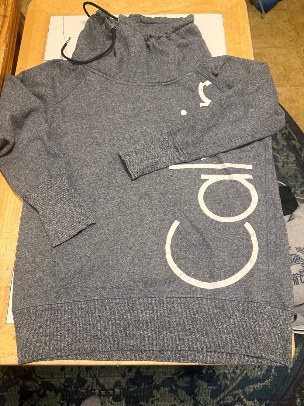 Calvin Klein Heather Gray cowl neck Sweatshirt with Log